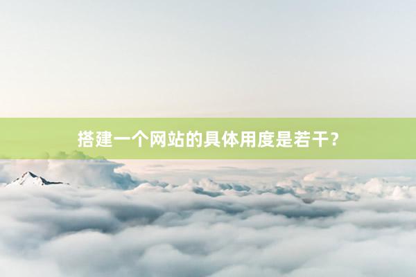 搭建一个网站的具体用度是若干？